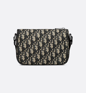 Mini Dior Aqua Bag with Strap • Beige and Black Dior Oblique Jacquard
