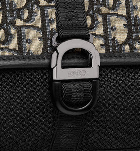 Mini Dior Aqua Bag with Strap • Beige and Black Dior Oblique Jacquard