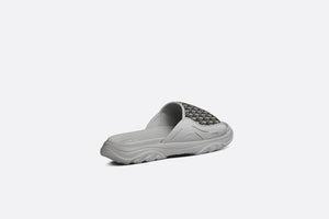 Dior H-Town Sandal • Gray Rubber with Beige and Black Dior Oblique Jacquard