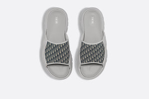 Dior H-Town Sandal • Gray Rubber with Beige and Black Dior Oblique Jacquard