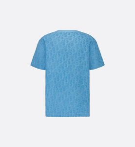 Dior Oblique Relaxed-Fit T-Shirt • Blue Terry Cotton Jacquard