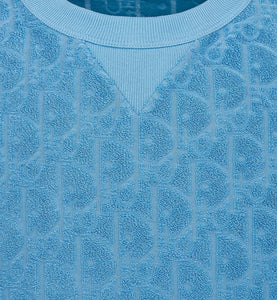 Dior Oblique Relaxed-Fit T-Shirt • Blue Terry Cotton Jacquard