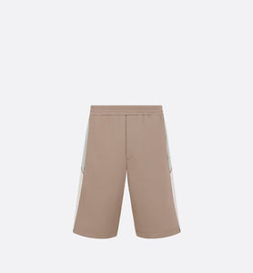 Track Shorts • Beige Cotton-Blend Jersey
