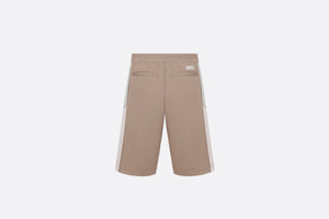 Track Shorts • Beige Cotton-Blend Jersey