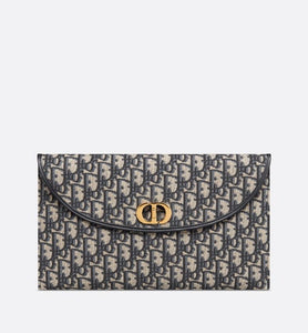 30 Montaigne Avenue Pouch with Flap • Blue Dior Oblique Jacquard