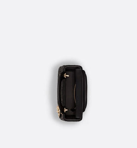 Mini Lady Dior Bag • Black Cannage Cotton with Micropearl Embroidery