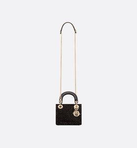 Dior mini lady bag black hot sale