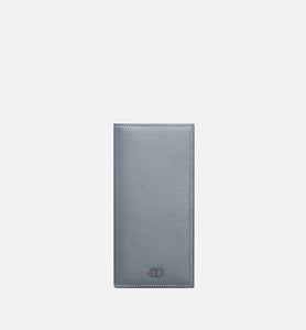 Vertical Long Wallet • Dior Gray Grained Calfskin with CD Icon Signature