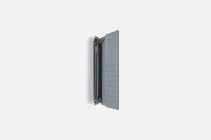 Vertical Long Wallet • Dior Gray Grained Calfskin with CD Icon Signature