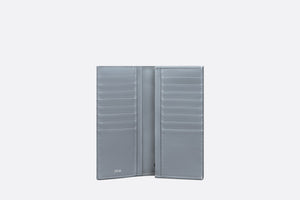 Vertical Long Wallet • Dior Gray Grained Calfskin with CD Icon Signature