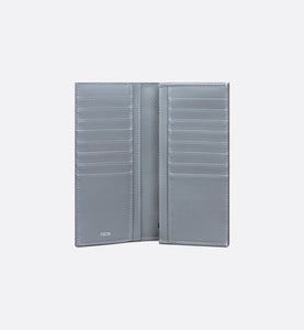 Vertical Long Wallet • Dior Gray Grained Calfskin with CD Icon Signature