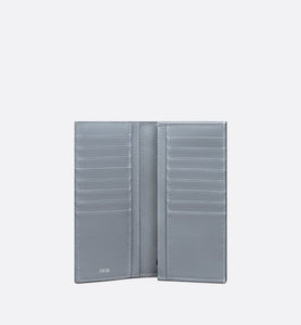 Vertical Long Wallet • Dior Gray Grained Calfskin with CD Icon Signature