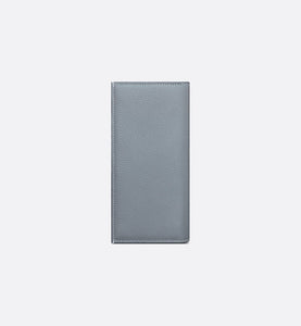 Vertical Long Wallet • Dior Gray Grained Calfskin with CD Icon Signature