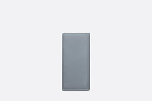 Vertical Long Wallet • Dior Gray Grained Calfskin with CD Icon Signature