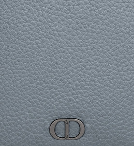 Vertical Long Wallet • Dior Gray Grained Calfskin with CD Icon Signature