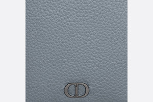 Vertical Long Wallet • Dior Gray Grained Calfskin with CD Icon Signature