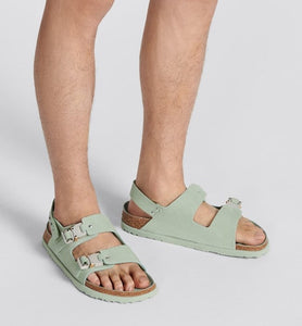DIOR by BIRKENSTOCK Milano Sandal • Pastel Green Nubuck Calfskin