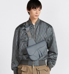 Saddle Bag • Dior Gray Grained Calfskin