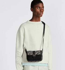 Mini Dior Aqua Bag with Strap • Beige and Black Dior Oblique Jacquard