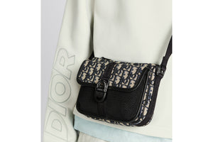 Mini Dior Aqua Bag with Strap • Beige and Black Dior Oblique Jacquard