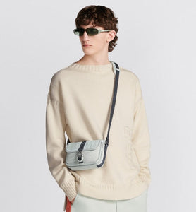 Mini Dior Aqua DIOR AND PARLEY Bag with Strap • Ice Parley Ocean Plastic® Dior Oblique Mirage Nylon