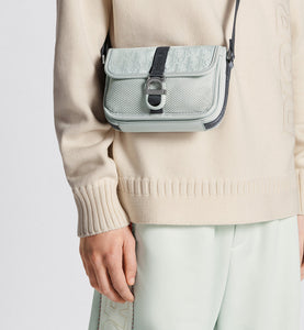 Mini Dior Aqua DIOR AND PARLEY Bag with Strap • Ice Parley Ocean Plastic® Dior Oblique Mirage Nylon