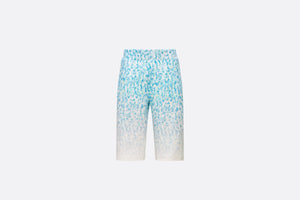 Kid's Track Shorts • Light Blue and Ivory Dior Oblique Dip-Dye Printed Cotton Fleece