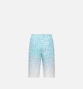 Kid's Track Shorts • Light Blue and Ivory Dior Oblique Dip-Dye Printed Cotton Fleece