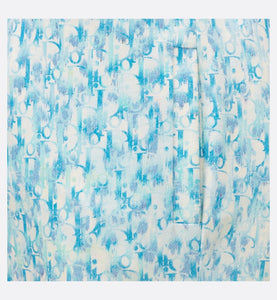 Kid's Track Shorts • Light Blue and Ivory Dior Oblique Dip-Dye Printed Cotton Fleece