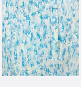 Kid's Track Shorts • Light Blue and Ivory Dior Oblique Dip-Dye Printed Cotton Fleece