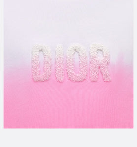 Kid's T-Shirt • Ivory and Pop Pink Dip-Dye Printed Cotton Jersey