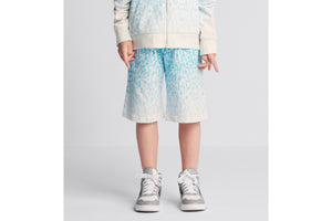 Kid's Track Shorts • Light Blue and Ivory Dior Oblique Dip-Dye Printed Cotton Fleece