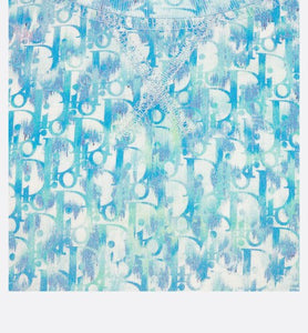 Kid's T-Shirt • Light Blue and Ivory Dior Oblique Dip-Dye Printed Cotton Jersey