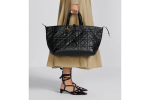 Large Dior Toujours Bag • Medium Tan Macrocannage Calfskin
