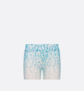 Baby Track Shorts • Light Blue and Ivory Dior Oblique Dip-Dye Printed Cotton Fleece