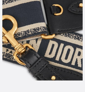 Adjustable Shoulder Strap with Ring • Blue Christian Dior Paris Embroidery