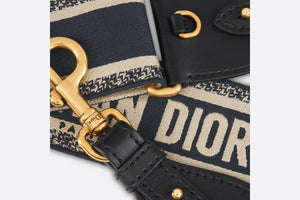 Adjustable Shoulder Strap with Ring • Blue Christian Dior Paris Embroidery