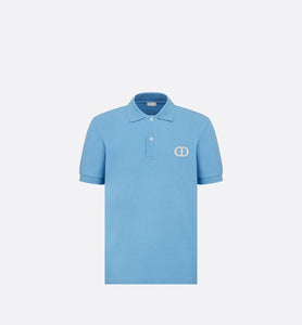 CD Icon Polo Shirt • Blue Cotton Piqué