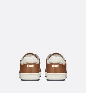 B27 Low-Top Sneaker • Brown and Cream Smooth Calfskin with Beige and Black Dior Oblique Jacquard