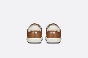 B27 Low-Top Sneaker • Brown and Cream Smooth Calfskin with Beige and Black Dior Oblique Jacquard