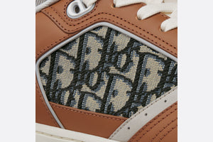 B27 Low-Top Sneaker • Brown and Cream Smooth Calfskin with Beige and Black Dior Oblique Jacquard