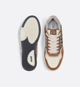 B27 Low-Top Sneaker • Brown and Cream Smooth Calfskin with Beige and Black Dior Oblique Jacquard