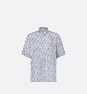 Dior Oblique Short-Sleeved Shirt • Blue Striped Silk Twill
