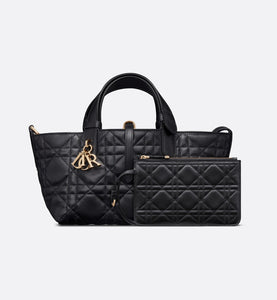 Small Dior Toujours Bag • Black Macrocannage Calfskin