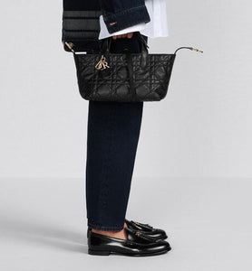 Small Dior Toujours Bag • Medium Tan Macrocannage Calfskin
