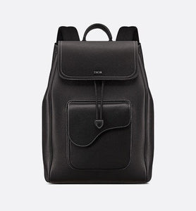 Saddle Backpack • Black Grained Calfskin