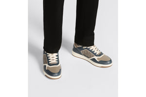 B27 Low-Top Sneaker • Brown and Deep Gray Smooth Calfskin with Brown Dior Oblique Galaxy Leather