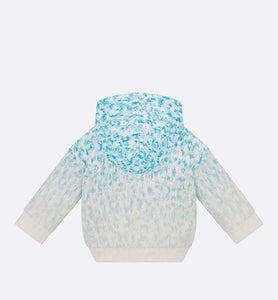 Baby Hooded Sweatshirt • Light Blue and Ivory Dior Oblique Dip-Dye Printed Cotton Fleece