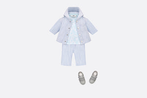 Baby T-Shirt • Light Blue Cotton Jersey with Ivory Revisited CD Motif