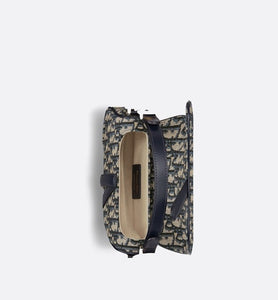 Mini Saddle Bag with Strap • Blue Dior Oblique Jacquard